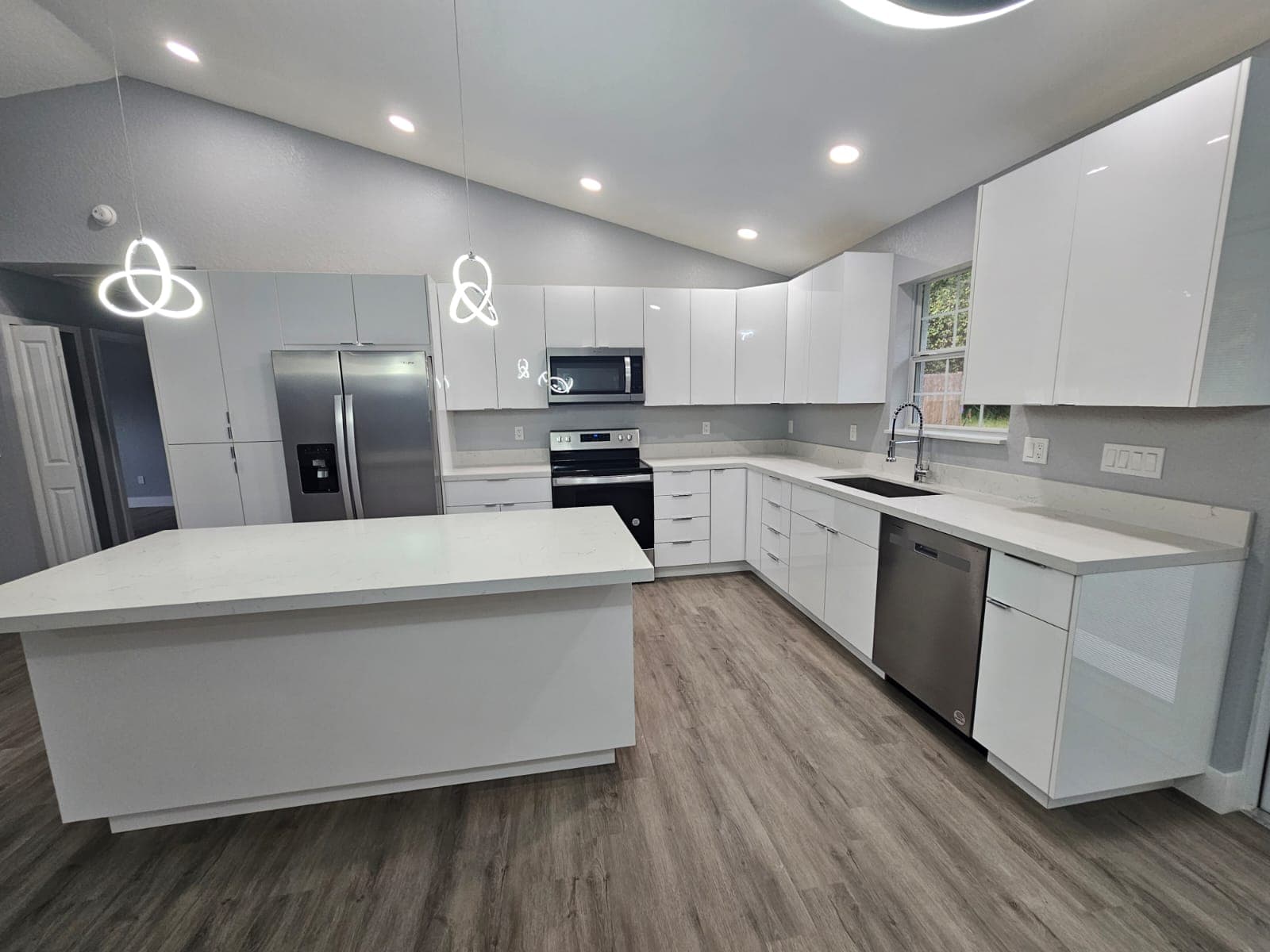 Open-concept kitchen with island